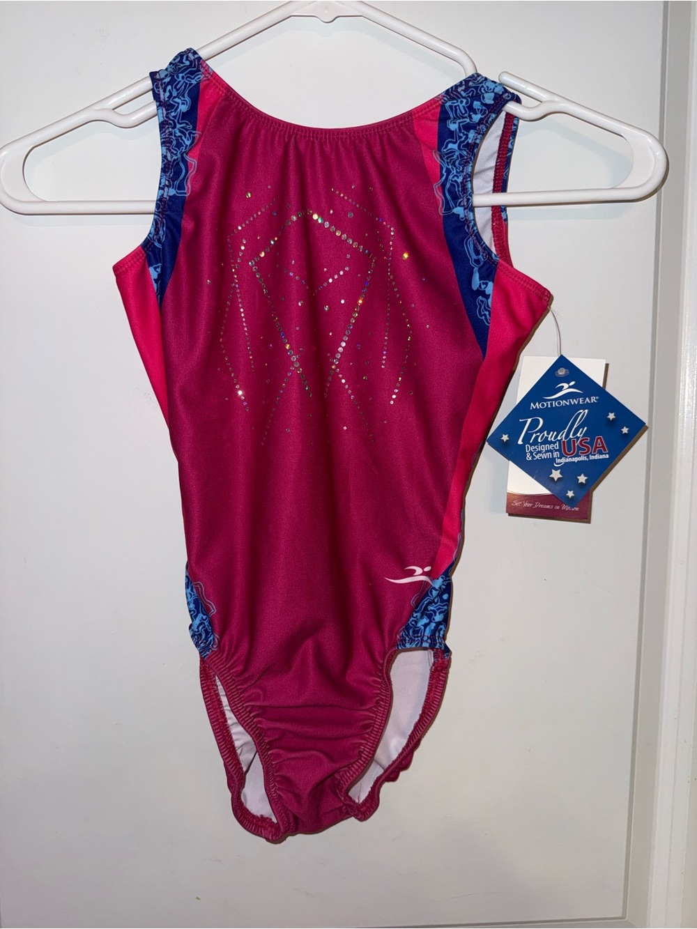 Motionwear Leotard Girls Magenta and Blue Size 8/10 NWT!!